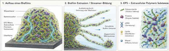 Biofilm-Streamerbildung